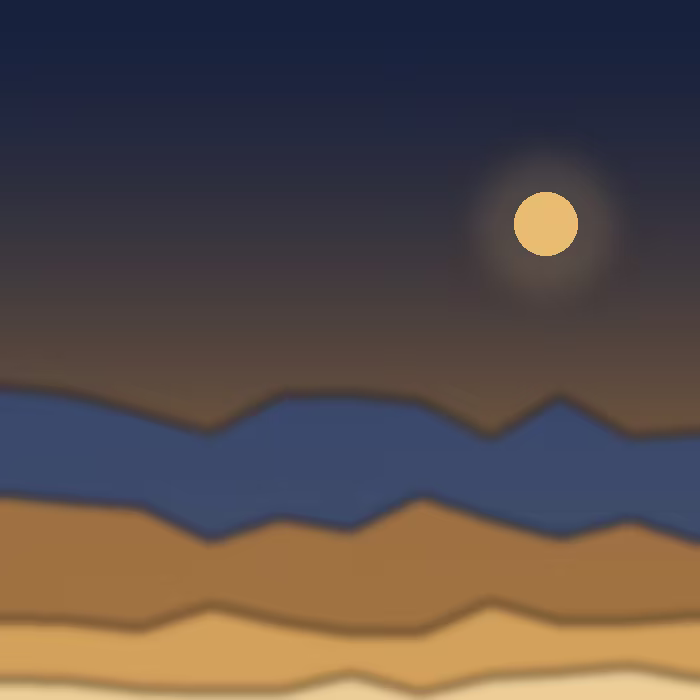 Golden hour over the sand dunes
